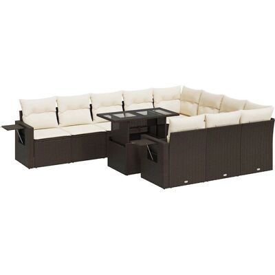 vidaXL Gartenmöbel-Set - Beige, Resin, klappbarer Tisch - Outdoor-Möbel vidaXL Gartenmöbel-Set - Beige, Resin, klappbarer Tisch - Outdoor-Möbel
