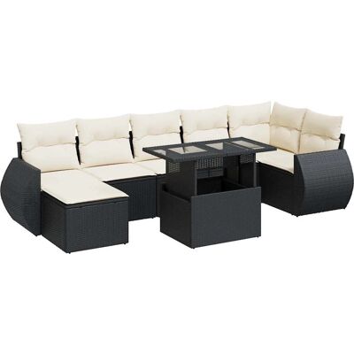 VidaXL Outdoormöbel-Set - Langlebiges Poly-Rattan, Verstellbarer Tisch, Wasserdichter Stauraum VidaXL Outdoormöbel-Set - Langlebiges Poly-Rattan, Verstellbarer Tisch, Wasserdichter Stauraum