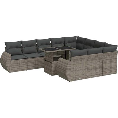 VidaXL Gartenmöbel-Set - Grau Rattan - Terrasssofas VidaXL Gartenmöbel-Set - Grau Rattan - Terrasssofas