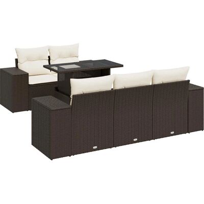 VidaXL Gartenset - Braune Poly Rattan 6-teilig VidaXL Gartenset - Braune Poly Rattan 6-teilig