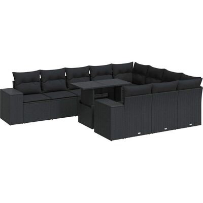 VidaXL Gartenmöbel-Set - langlebiges PE-Rattan, wasserdichte Stauraum, verstellbarer Tisch, modulares Design VidaXL Gartenmöbel-Set - langlebiges PE-Rattan, wasserdichte Stauraum, verstellbarer Tisch, modulares Design