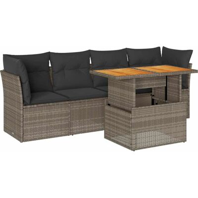 VidaXL Gartenmöbel-Set - Beige, Höhenverstellbarer Tisch, Modulares Design VidaXL Gartenmöbel-Set - Beige, Höhenverstellbarer Tisch, Modulares Design