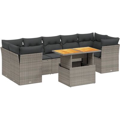 VidaXL Gartenmöbel-Set - Grau Poly Rattan - Modular VidaXL Gartenmöbel-Set - Grau Poly Rattan - Modular