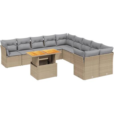 VidaXL Gartenmöbel-Set - Beige, Verstellbar, Modular - Gartenmöbel VidaXL Gartenmöbel-Set - Beige, Verstellbar, Modular - Gartenmöbel