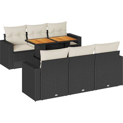 vidaXL Beiges Gartenmöbel-Set - 7-tlg. Modular Rattan vidaXL Beiges Gartenmöbel-Set - 7-tlg. Modular Rattan