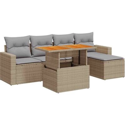 vidaXL Gartensofa-Set - Beige/Grau - Langlebig, Modular vidaXL Gartensofa-Set - Beige/Grau - Langlebig, Modular