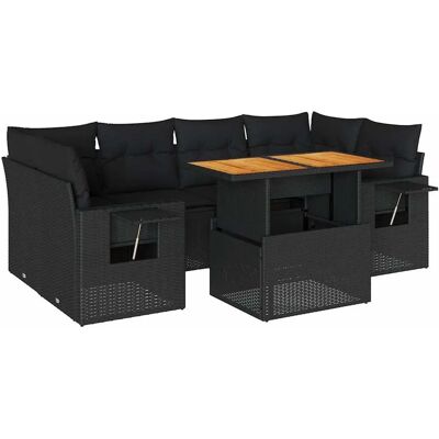 vidaXL Gartensofa-Set - Langlebiges Kunststoffrattan - Wasserdichte Aufbewahrung - Verstellbarer Tisch - Modulares Design vidaXL Gartensofa-Set - Langlebiges Kunststoffrattan - Wasserdichte Aufbewahrung - Verstellbarer Tisch - Modulares Design