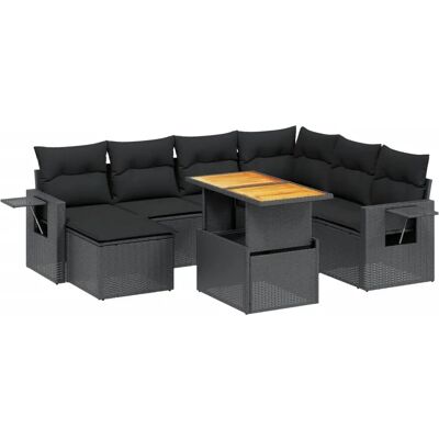 vidaXL Outdoor Möbel-Set - Schwarz - Modular, Verstellbar, Langlebig vidaXL Outdoor Möbel-Set - Schwarz - Modular, Verstellbar, Langlebig