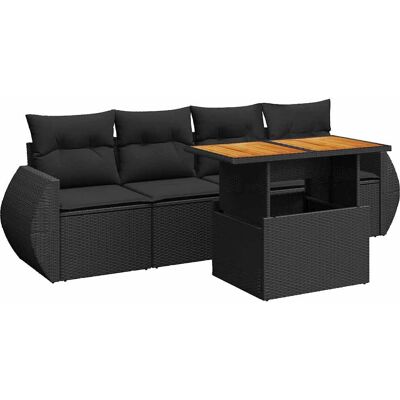 vidaXL Gartenmöbelset - Beige, Modular, Verstellbarer Tisch vidaXL Gartenmöbelset - Beige, Modular, Verstellbarer Tisch