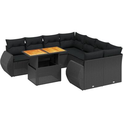 vidaXL 9-Tlg. Garten-Sofagarnitur - Witterungsbeständiges PE-Rattan - Verstellbarer Tisch vidaXL 9-Tlg. Garten-Sofagarnitur - Witterungsbeständiges PE-Rattan - Verstellbarer Tisch