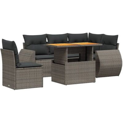 vidaXL Garten-Sofagarnitur - Grau & Dunkelgrau Poly Rattan vidaXL Garten-Sofagarnitur - Grau & Dunkelgrau Poly Rattan