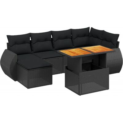 VidaXL Gartenset - Strapazierfähiges Poly Rattan, Verstellbarer Tisch, Wasserfester Stauraum VidaXL Gartenset - Strapazierfähiges Poly Rattan, Verstellbarer Tisch, Wasserfester Stauraum