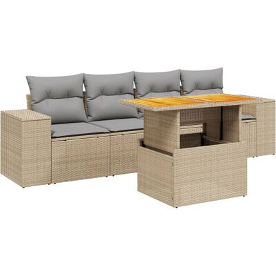VidaXL Gartenmöbel-Set - Beige - Modular, Wasserdicht, Lounge VidaXL Gartenmöbel-Set - Beige - Modular, Wasserdicht, Lounge