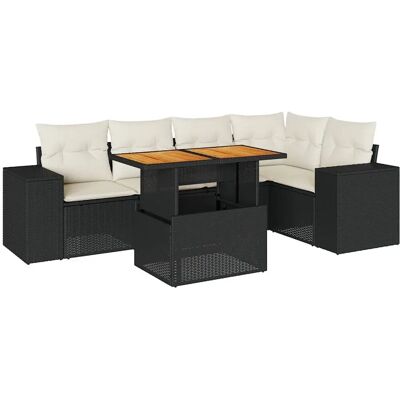 vidaXL 6-tlg. Garten-Sofagarnitur Schwarz Poly Rattan vidaXL 6-tlg. Garten-Sofagarnitur Schwarz Poly Rattan