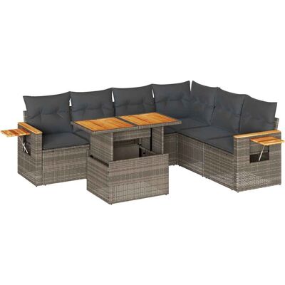 VidaXL Gartenmöbel-Set - Grau, 7-teilig, Modular - Gartenmöbel VidaXL Gartenmöbel-Set - Grau, 7-teilig, Modular - Gartenmöbel