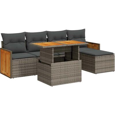 vidaXL 3327700 Outdoor-Möbelset - Graues moduläres Gartensofa mit Kissen vidaXL 3327700 Outdoor-Möbelset - Graues moduläres Gartensofa mit Kissen