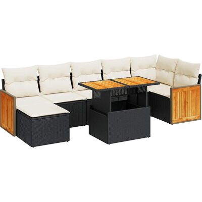 vidaXL 7-teiliges Garten-Sofagarnitur mit Kissen - Outdoormöbelset vidaXL 7-teiliges Garten-Sofagarnitur mit Kissen - Outdoormöbelset