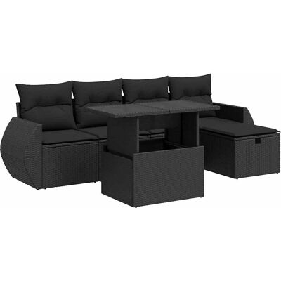 VidaXL Gartengarnitur - Schwarz - Modular, Witterungsbeständig, Langlebig VidaXL Gartengarnitur - Schwarz - Modular, Witterungsbeständig, Langlebig