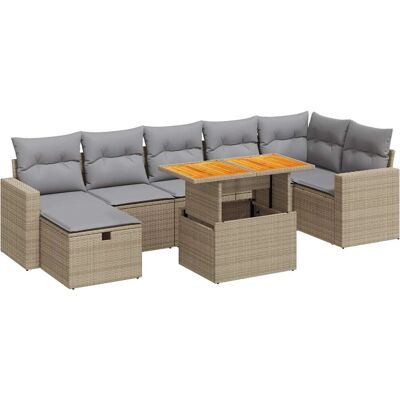 vidaXL Gartenmöbel-Set - Beige - Modulares Sofa vidaXL Gartenmöbel-Set - Beige - Modulares Sofa