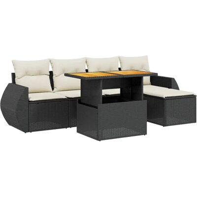 VidaXL Gartenmöbel-Set - Schwarz & Creme - Loungeset mit Stauraum VidaXL Gartenmöbel-Set - Schwarz & Creme - Loungeset mit Stauraum