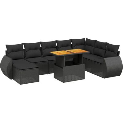 VidaXL Gartensofa-Set - Schwarz - Gartenmöbel VidaXL Gartensofa-Set - Schwarz - Gartenmöbel