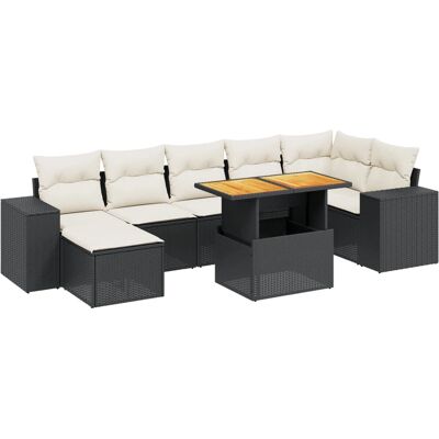 vidaXL 8-tlg. Garten-Sofagarnitur mit Kissen Schwarz vidaXL 8-tlg. Garten-Sofagarnitur mit Kissen Schwarz