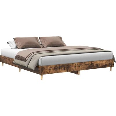 vidaXL Sengestel - 200x200 cm - Røget eg - Understøttelse til madras vidaXL Sengestel - 200x200 cm - Røget eg - Understøttelse til madras