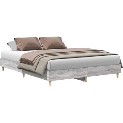 vidaXL Sengestel - 150x200 cm Grå - Robust trækonstruktion vidaXL Sengestel - 150x200 cm Grå - Robust trækonstruktion