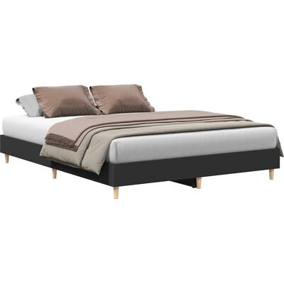 VidaXL bed frame - 140x200 cm - Black - Wooden Support VidaXL bed frame - 140x200 cm - Black - Wooden Support
