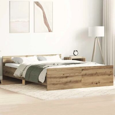 vidaXL Eg træ sengestel 120x200 - Understøtter madras vidaXL Eg træ sengestel 120x200 - Understøtter madras