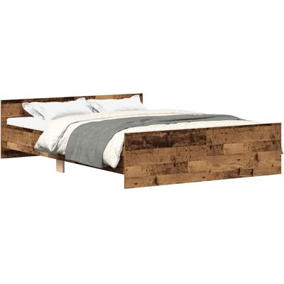 vidaXL Bettgestell - 160x200cm - Altholz - Mit Kopf- und Fußteil - Stabil & Feuchtigkeitsbeständig vidaXL Bettgestell - 160x200cm - Altholz - Mit Kopf- und Fußteil - Stabil & Feuchtigkeitsbeständig