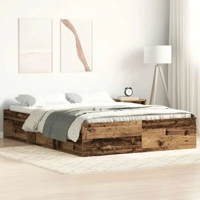 vidaXL Bed Frame Old Wood 160x200cm - Bed Base vidaXL Bed Frame Old Wood 160x200cm - Bed Base