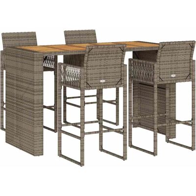 vidaXL Tuinbar-Set met 5 Stuks - Buiteneettafel vidaXL Tuinbar-Set met 5 Stuks - Buiteneettafel