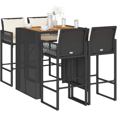 vidaXL - 5-tlg. Gartenbar-Set - Schwarz - Garden bar set vidaXL - 5-tlg. Gartenbar-Set - Schwarz - Garden bar set