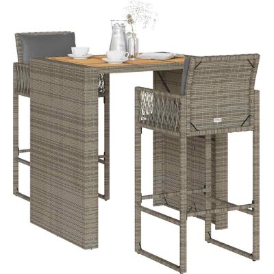 vidaXL Gartenbar-Set mit Kissen - Outdoor Tisch - Garteneinrichtung vidaXL Gartenbar-Set mit Kissen - Outdoor Tisch - Garteneinrichtung
