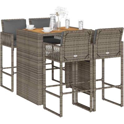 vidaXL Gartenterrasse mit Kissen - Poly Rattan 105cm vidaXL Gartenterrasse mit Kissen - Poly Rattan 105cm