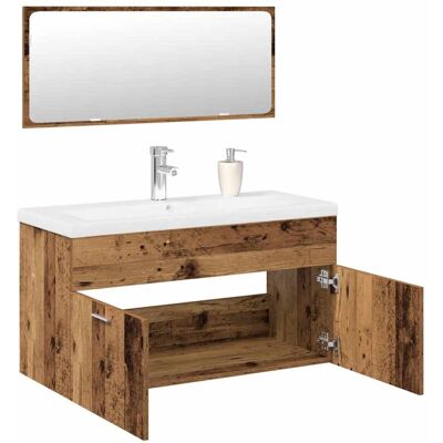 vidaXL Badezimmermöbel-Set Alt Holz - Badezimmermöbel vidaXL Badezimmermöbel-Set Alt Holz - Badezimmermöbel