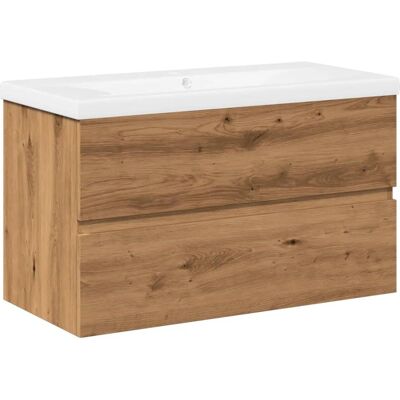 vidaXL Meuble lavabo Chêne artisanal 81x39,5x49 cm vidaXL Meuble lavabo Chêne artisanal 81x39,5x49 cm
