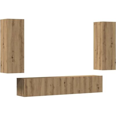 vidaXL TV Kast Set 5 Stuks - Wandmontage Modern Minimalistisch Opbergmeubel vidaXL TV Kast Set 5 Stuks - Wandmontage Modern Minimalistisch Opbergmeubel