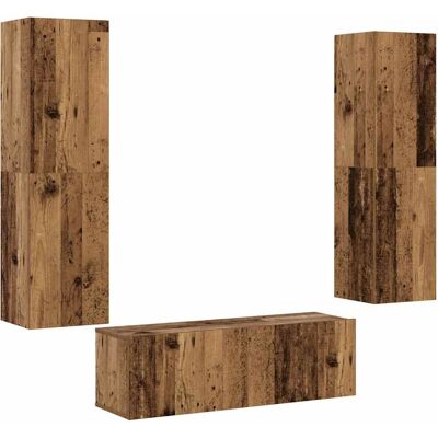 vidaXL Wandmontierte TV Schränke 3 St. Altes Holz - TV Schrank/Unterhaltungseinheit vidaXL Wandmontierte TV Schränke 3 St. Altes Holz - TV Schrank/Unterhaltungseinheit