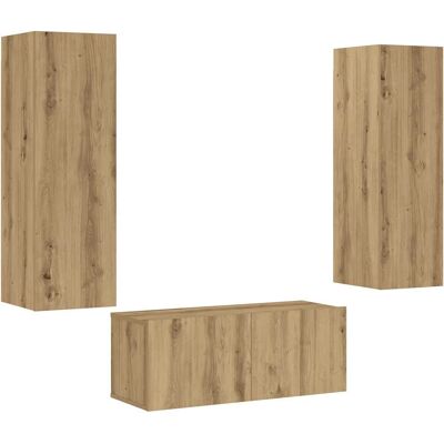vidaXL Wandmontierte TV-Schränke 3 St. Artisan Eiche Holz - TV Schrank vidaXL Wandmontierte TV-Schränke 3 St. Artisan Eiche Holz - TV Schrank