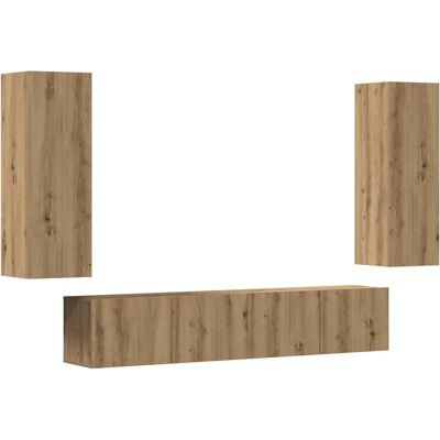 Vidaxl Conjunto de móveis para TV de parede 4 peças carvalho Vidaxl Conjunto de móveis para TV de parede 4 peças carvalho