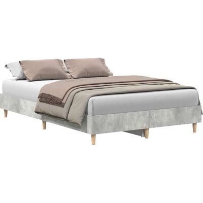 vidaXL Bettgestell ohne Matratze Betongrau 160x200 cm Holzwerkstoff - Bettgestell vidaXL Bettgestell ohne Matratze Betongrau 160x200 cm Holzwerkstoff - Bettgestell