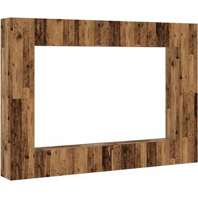 vidaXL Wand-TV-Schrank Set 8-tlg. Buntholz Braun - TV Schrank vidaXL Wand-TV-Schrank Set 8-tlg. Buntholz Braun - TV Schrank