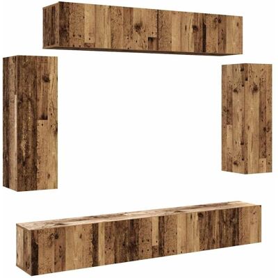 vidaXL 6-delig Wandgemonteerd TV-set van Oud Hout vidaXL 6-delig Wandgemonteerd TV-set van Oud Hout