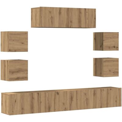 vidaXL 3329016 Wandmontiertes TV-Set Eiche - TV Schrank vidaXL 3329016 Wandmontiertes TV-Set Eiche - TV Schrank