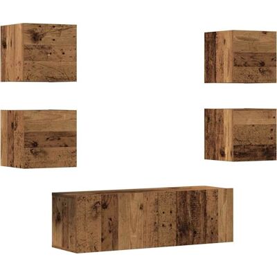vidaXL 3329145 Wandmontiertes TV-Möbel aus Altholz - TV-Schrank vidaXL 3329145 Wandmontiertes TV-Möbel aus Altholz - TV-Schrank