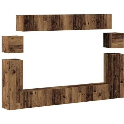 vidaXL Ensemble de 8 pièces pour TV - Mural TV Cabinet - Publicité vidaXL Ensemble de 8 pièces pour TV - Mural TV Cabinet - Publicité