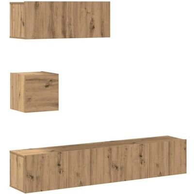 vidaXL Wandmontiertes 4-teiliges TV-Möbel Set - Modern & Stabil vidaXL Wandmontiertes 4-teiliges TV-Möbel Set - Modern & Stabil