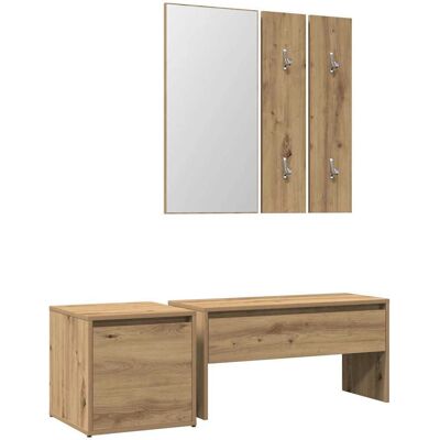 vidaXL Ensemble de bancs pour couloir - Mobilier d'entrée en bois stratifié, multicolore - Publicité vidaXL Ensemble de bancs pour couloir - Mobilier d'entrée en bois stratifié, multicolore - Publicité